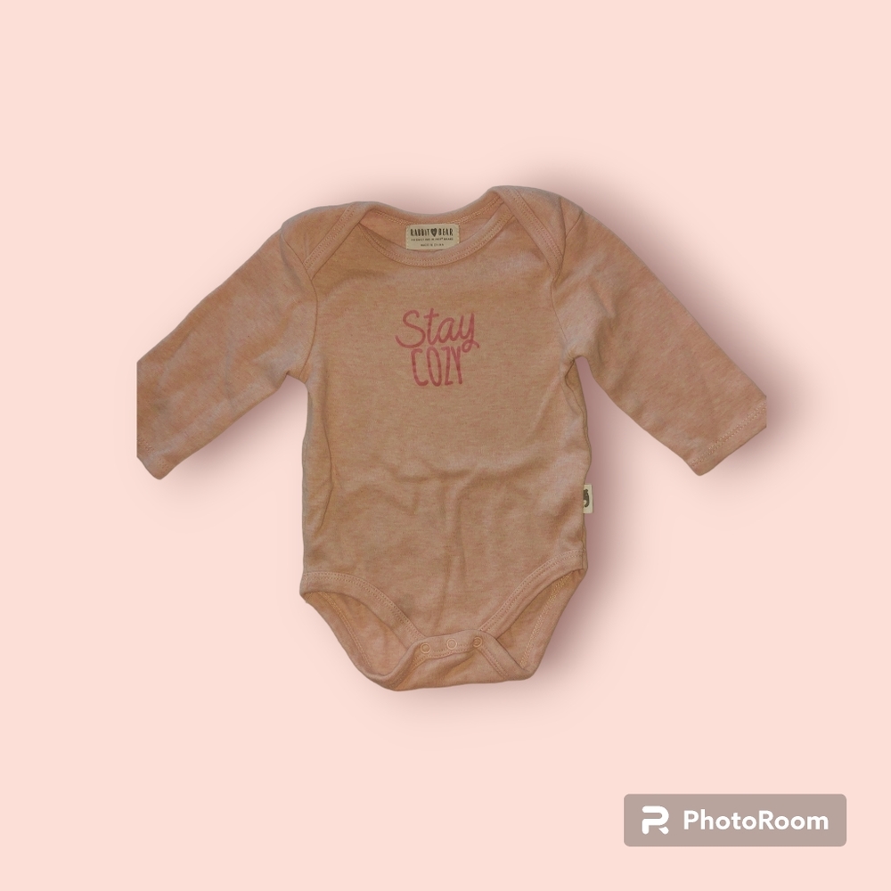 Rabbit + Bear Long-Sleeve Girls Bodysuit made of Organic Cotton, 6-9 Mon…